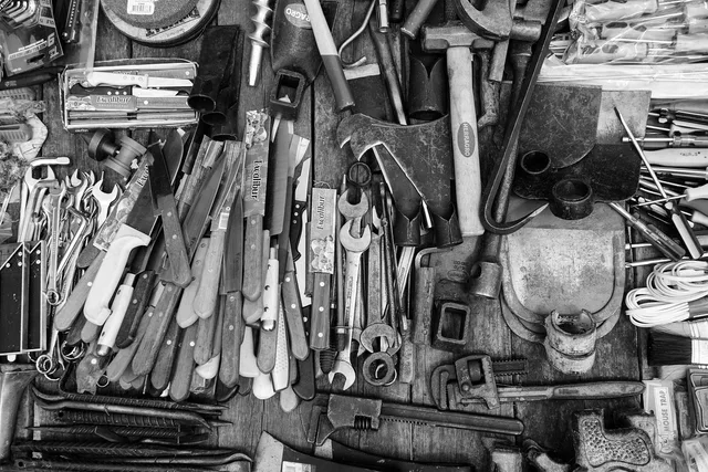 tools, knives, wrenches, drills, cutting tools, metal, assorted, assorted tools, assortment, black and white, monochrome, tools, tools, tools, tools, tools. Appliance repair SOP checklist: version, review and change log