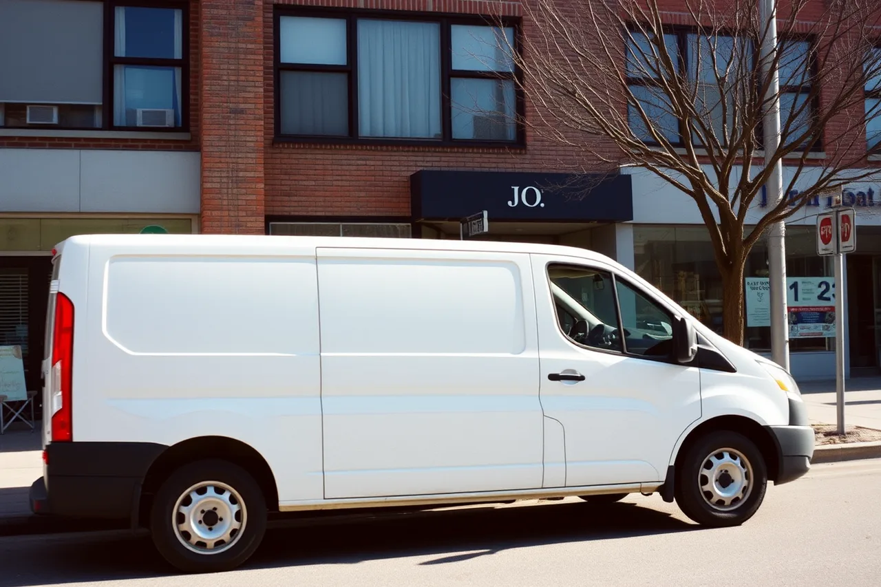 Repair van in a Toronto loading zone during a service call (Toronto vs Halifax appliance repair bookings, density and older housing compared)